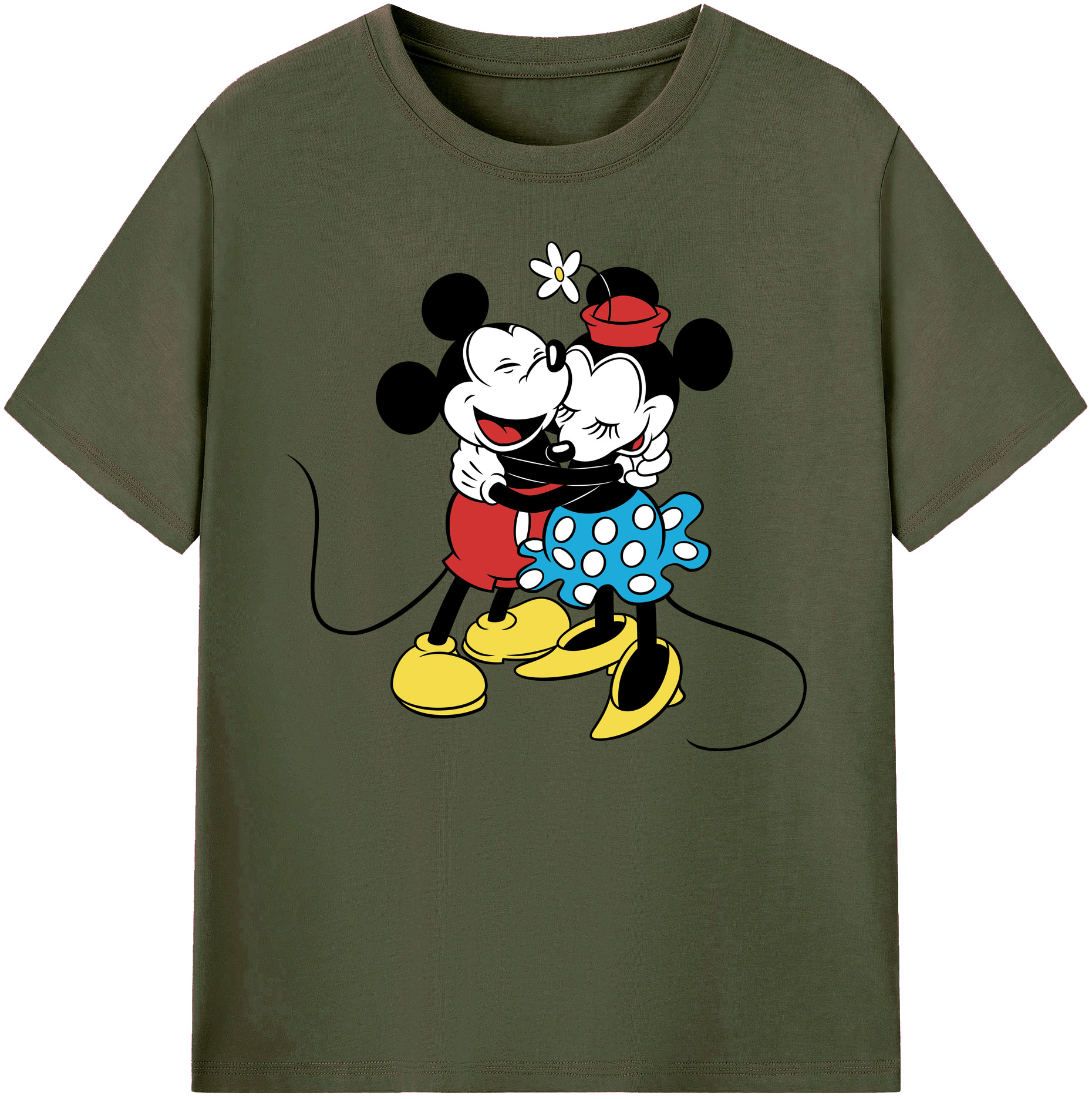 ミッキーマウス Mickey Mouse 綿100％ メンズ半袖Tシャツ｜肌触りやわらか＆通気性